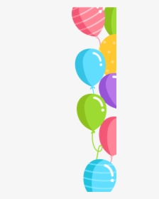 Balloons Border Png - Balloon Birthday Corner Png, Transparent Png, Transparent PNG