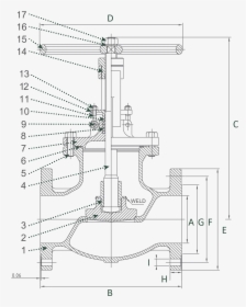 1 Globe Valve Hand Wheel Drawing, HD Png Download, Transparent PNG