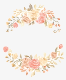 #watercolor #roses #flowers #floral #wreath #peach - Hybrid Tea Rose, HD Png Download, Transparent PNG