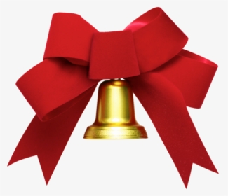 Golden Bell Red Ribbon Free Png Download - Ribbon Bell Transparent, Png Download, Transparent PNG