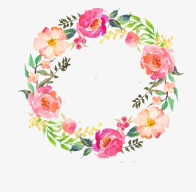 Transparent Background Watercolor Flower Wreath, HD Png Download, Transparent PNG
