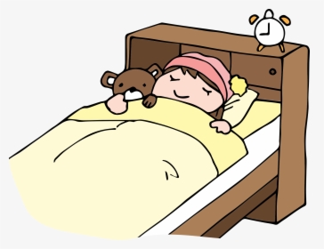 Transparent Bed Clip Art - Sleeping On Time Clipart, HD Png Download, Transparent PNG