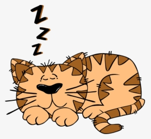 Cartoon Cat Sleeping Svg Clip Arts - Cat Sleeping Clipart, HD Png Download, Transparent PNG