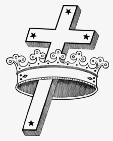 Cross And Crown - Clipart Jesus Cross Crown, HD Png Download, Transparent PNG