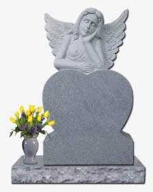 Dreaming Angel Heart Gray - Headstone, HD Png Download, Transparent PNG