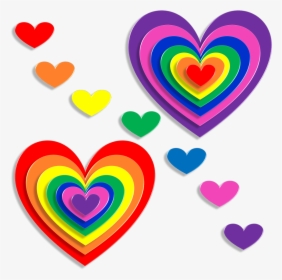 Rainbow Love Heart Transparent Background, HD Png Download, Transparent PNG