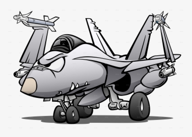 Fighter Jet Cartoon - Cartoon Fighter Plane Drawing, HD Png Download, Transparent PNG