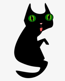 قطة سوداء كرتون, HD Png Download, Transparent PNG