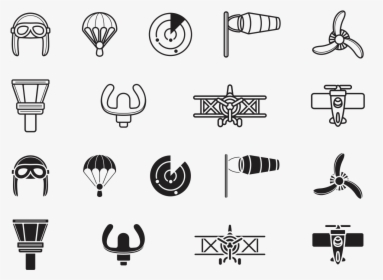 Biplane Aviation Icons, HD Png Download, Transparent PNG