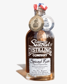1119 2019 Bottle With Shadow Spiced Rum With Medals - Glass Bottle, HD Png Download, Transparent PNG