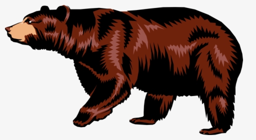 Vector Illustration Of Large Brown Bear Walking - Five Senses Poem Animals, HD Png Download, Transparent PNG