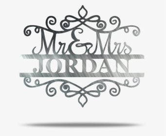 Mr & Mrs Scroll Personalizable Metal Wall Art - Mr And Mrs Split Monogram, HD Png Download, Transparent PNG