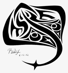 Gorgeous Black-ink Diving Water Animal Tattoo Design - Transparent Manta Ray Vector, HD Png Download, Transparent PNG