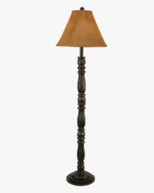 Distressed Black Swirl Floor Lamp W/ Faux Leather Shade - Lampshade, HD Png Download, Transparent PNG