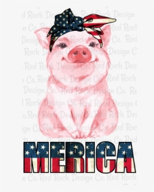Transparent Bandana Clipart - Pig With American Flag Bandana, HD Png Download, Transparent PNG