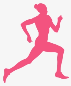 Pink Woman Silhouette Running, HD Png Download, Transparent PNG
