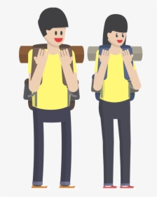 Young Happy Couple Traveling Together - Animated Tourist Transparent Background, HD Png Download, Transparent PNG