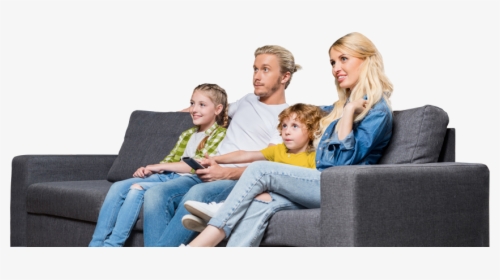 Family Couch Tv Png, Transparent Png, Transparent PNG