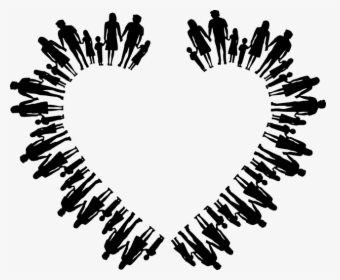 Black And White Silhouette Family, HD Png Download, Transparent PNG