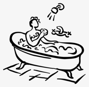 Vector Illustration Of Taking Bubble Bath In Bathroom - Illustration, HD Png Download, Transparent PNG