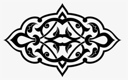 Decorative Flourish Ornament Horizontal Black And White - Png Osmanlı Motifi, Transparent Png, Transparent PNG