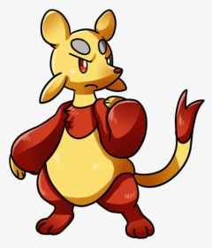 Footprints Clipart Kangaroo - Red And Yellow Kangaroo Pokemon, HD Png Download, Transparent PNG