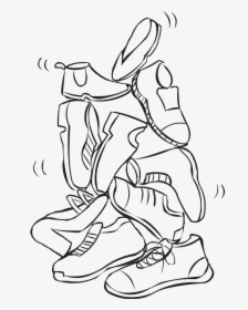 Bunch Of Shoes Stacked On Top Of Each Other To Form - Line Art, HD Png Download, Transparent PNG