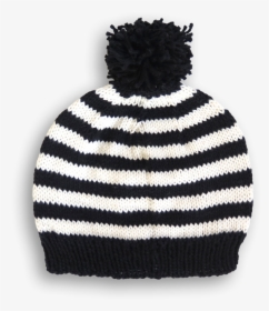 Hand Knitted Black & Classic Cream Beanie - Beanie, HD Png Download, Transparent PNG
