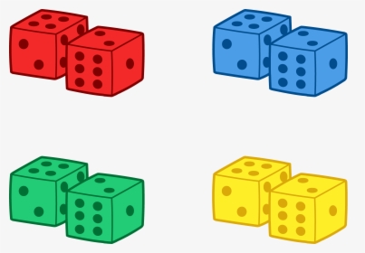4 Dice Clipart Clipart Clip Art Free Library 4 Dice - Colorful Dice Clipart, HD Png Download, Transparent PNG