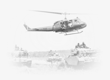 Raaf Iroquois Helicopter Hovers Over Army Centurion - Helicopter Rotor, HD Png Download, Transparent PNG