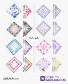 12 Pc Set Ladies Handkerchiefs With Scalloped Edges - Triangle, HD Png Download, Transparent PNG