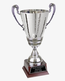 Metal Hammered Finish Silver Cup On Rosewood Piano - Trophy, HD Png Download, Transparent PNG