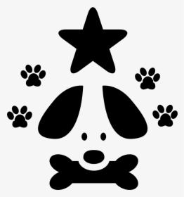Pet Hotel Sign Of A Dog With A Star And Pawprints - Paw Prints With Stars Clipart, HD Png Download, Transparent PNG