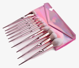 Pink Makeup Brush Set Png Pic - Makeup Brush, Transparent Png, Transparent PNG
