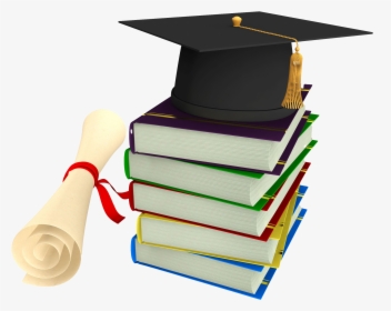 Graduation Cap Png Download Image - Degree Cap With Books, Transparent Png, Transparent PNG