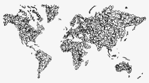 World Map Scrible Doodle Drawing 1 - Tower Of Babel World Map, HD Png Download, Transparent PNG