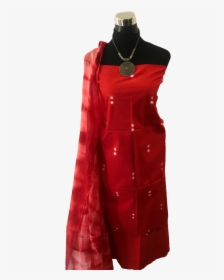 Shibori Red Dress Material Red Dupatta Red Salwar Material - Cocktail Dress, HD Png Download, Transparent PNG