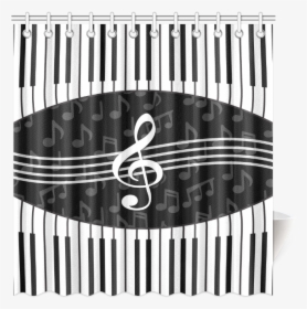Stylish Music Piano Keys And Treble Clef Shower Curtain - Piano Png Round, Transparent Png, Transparent PNG