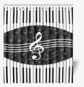 Stylish Music Piano Keys And Treble Clef Shower Curtain - Piano Png Round, Transparent Png, Transparent PNG