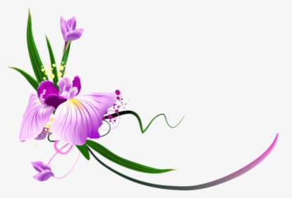 Free Png Download Beautiful Purple Floral Decor Clipart - Border Free Clipart Flowers, Transparent Png, Transparent PNG