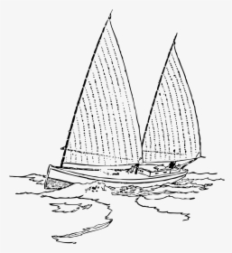 Drawing Sailboats Boat Line Transparent Png Clipart - Drawing Of Sailing Boats, Png Download, Transparent PNG