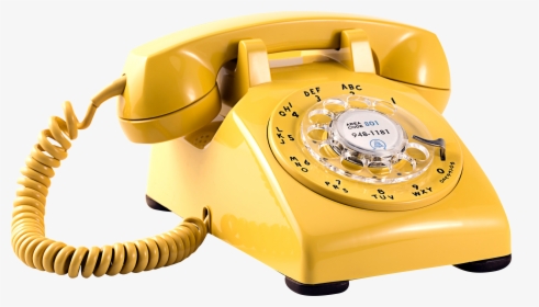 Yellow Rotatory Dial Phone - Telephone, HD Png Download, Transparent PNG