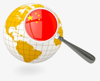 Magnified Flag With Globe - China Globe Png, Transparent Png, Transparent PNG