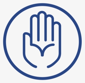 Icon Of A Hand, Palm Facing Forward, Inside A Circle - Transparent Background Hand Icon, HD Png Download, Transparent PNG