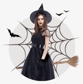 Black Witch Halloween Costume, HD Png Download, Transparent PNG