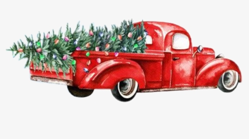 #vintage #christmas #truck #tree #christmastruck #png - Christmas Day, Transparent Png, Transparent PNG