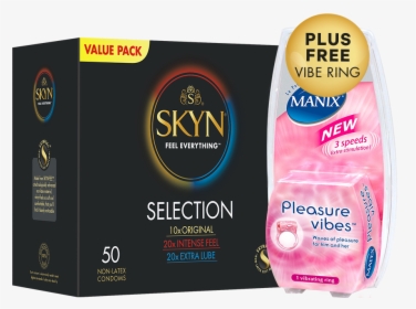 Skyn® Selection 50 Pack Of Non-latex Condoms Plus Free - Manix, HD Png Download, Transparent PNG