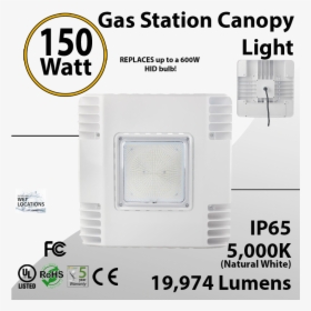 Led Gas Station Canopy Light 150w 19974 Lumens Ul And - Electronics, HD Png Download, Transparent PNG