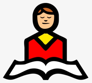 Vector Illustration Of Person Reading From Holy Bible - Cartoon Reading Bible Png, Transparent Png, Transparent PNG