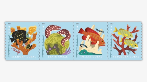 Coral Reef Postcard Stamps, HD Png Download, Transparent PNG